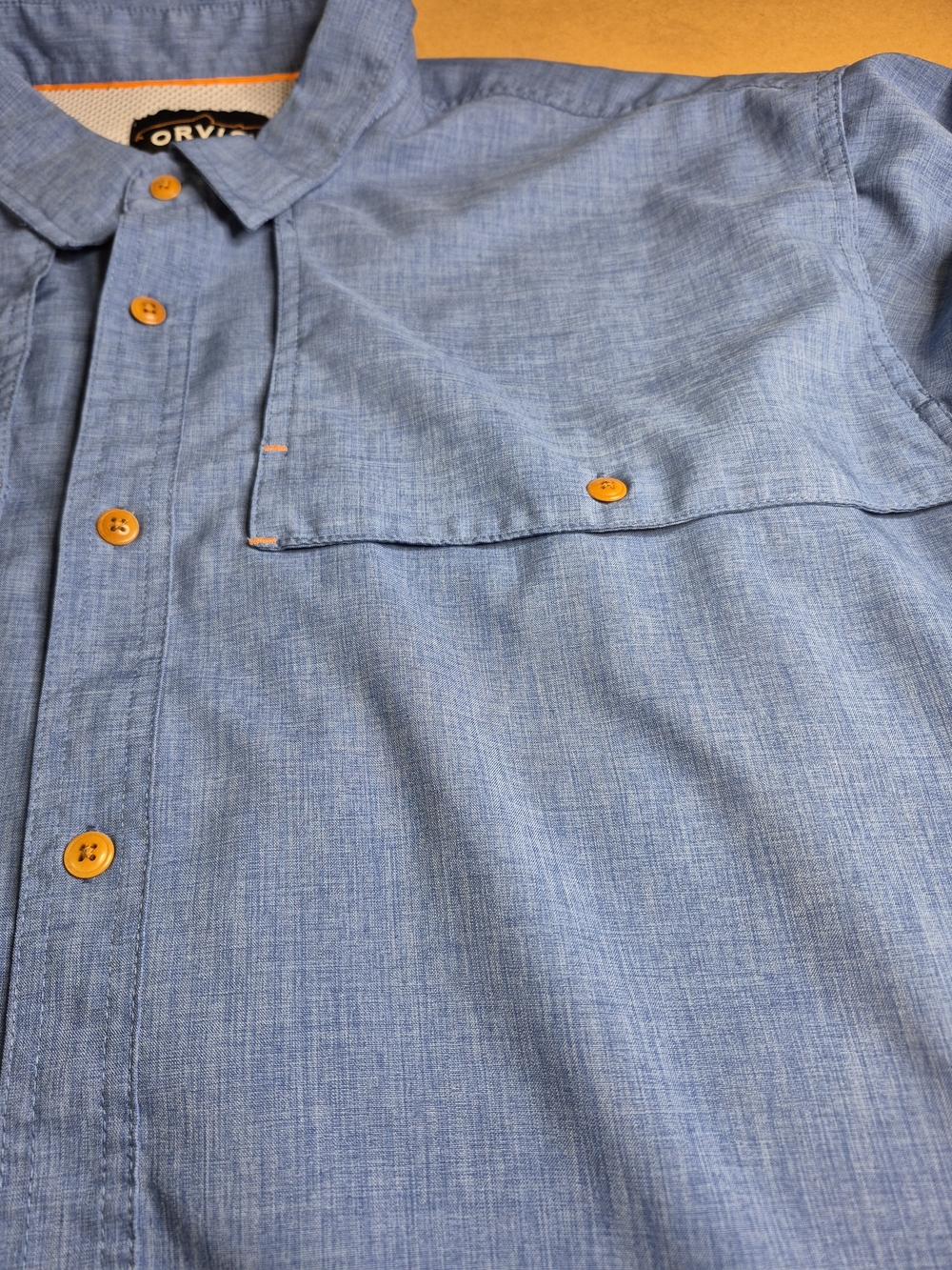 Orvis Men’s Bright Blue Button-Down Shirt 4641/4 - Picture 3 of 15